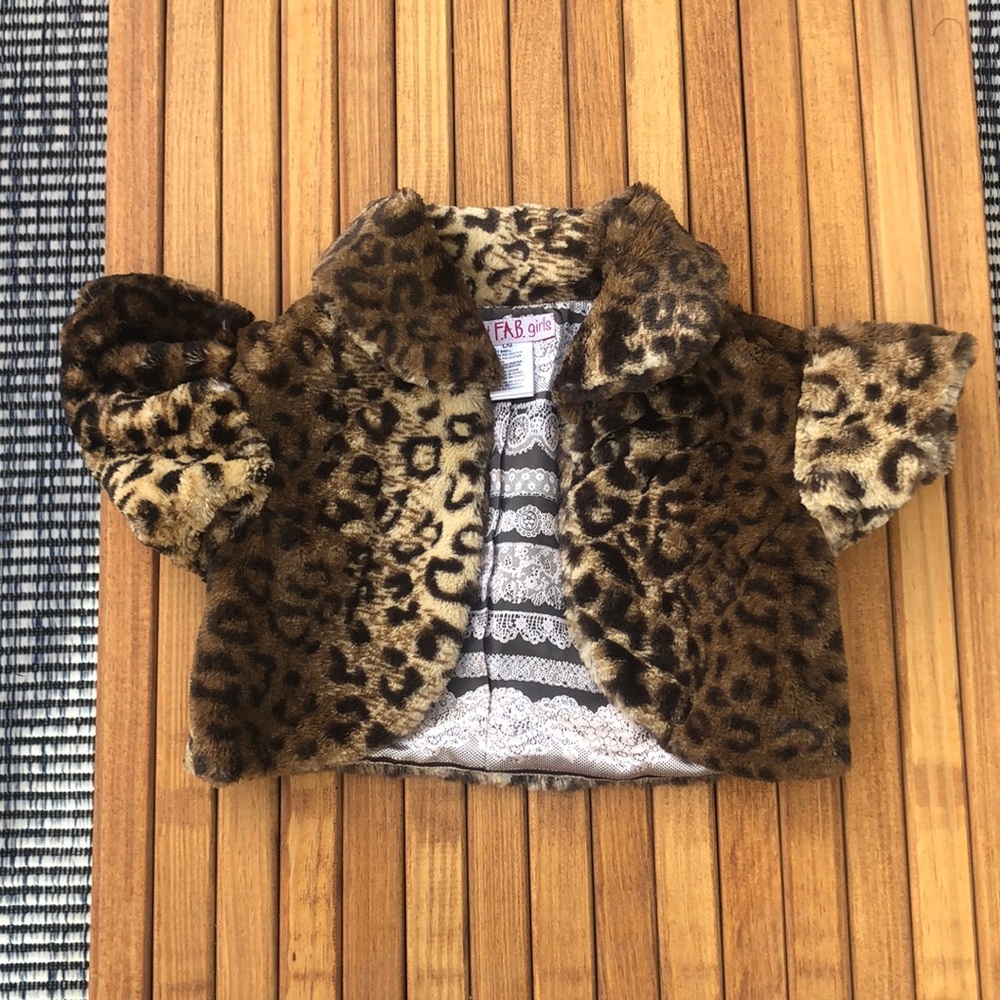 Just FAB Girls Leopard Shrug Jacket Large